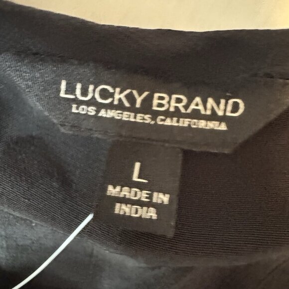 NWT Vintage Lucky Brand Beaded Tank Top Large Black $119 Distressed Raw Hem Y2K - Picture 14 of 16